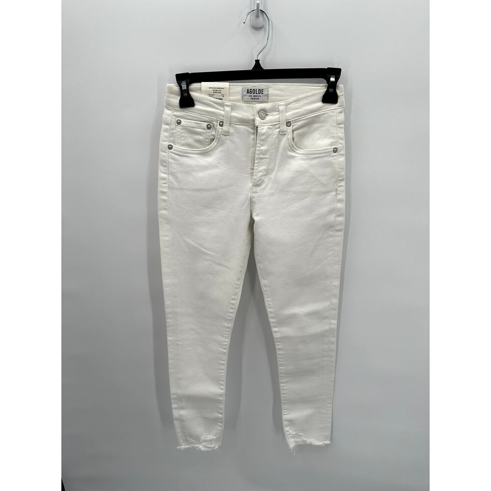 AGOLDE NWT Sophie High Rise Skinny White Denim Crop in Sanction // 00 (24) - Picture 6 of 12